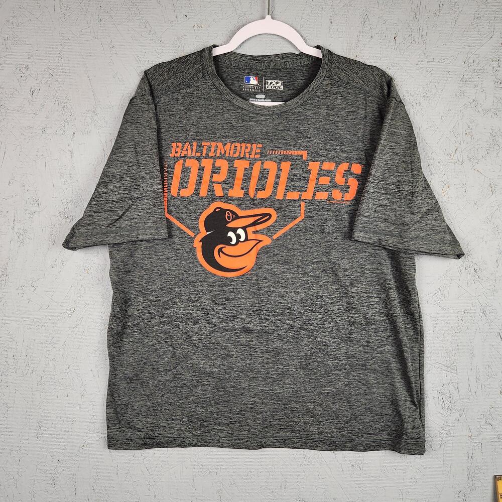 Baltimore Orioles Shirt Mens XL Gray Orange MLB Baseball TX3 Cool Short Sleeve